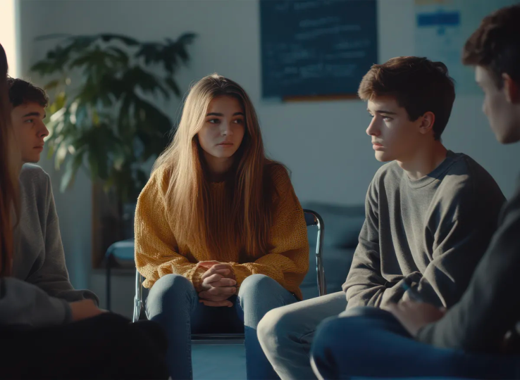 People after therapy or in treatment